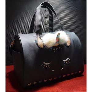 SOLD Unicorn carry-all Weekender bag in black